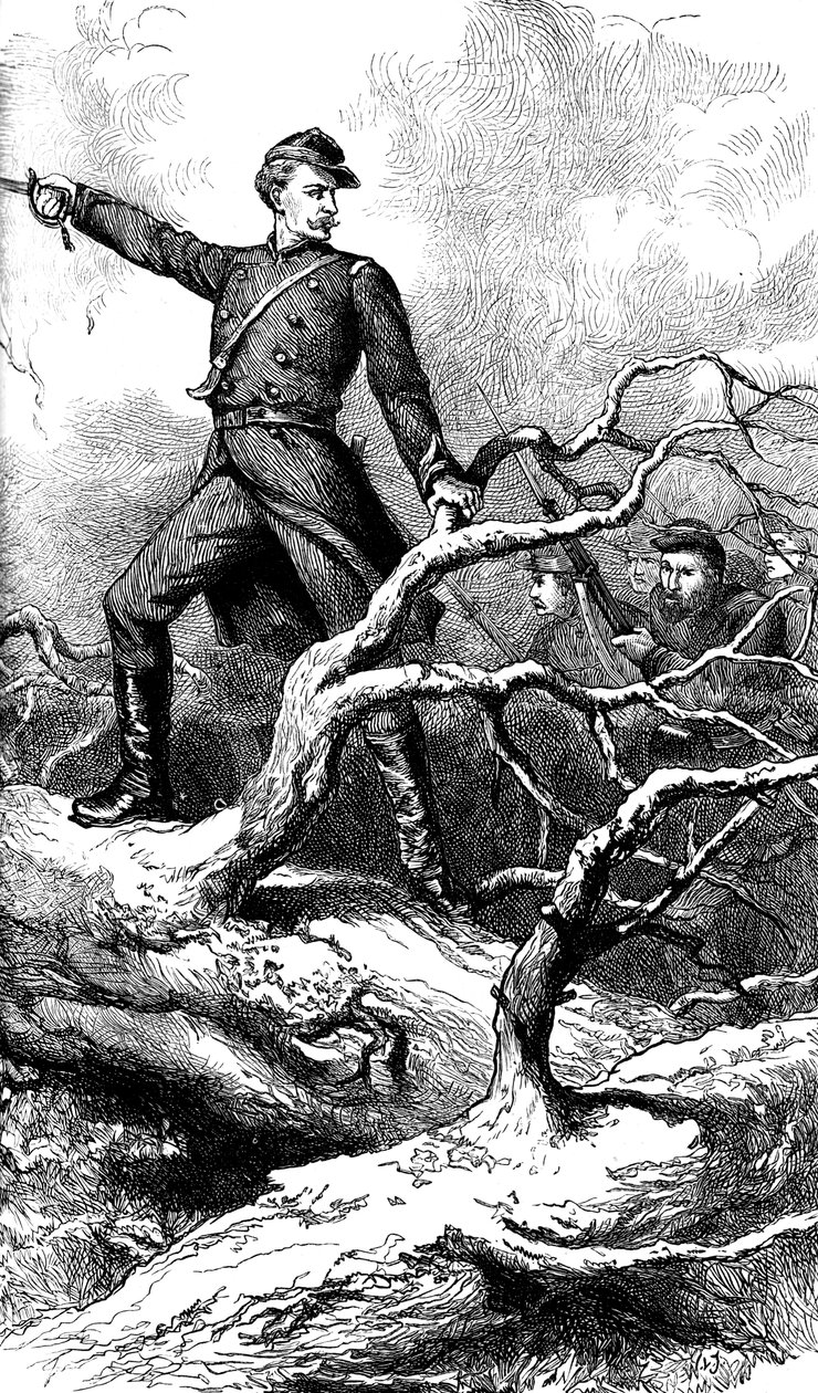 Major Theodore Winthrop ved Big Bethel, Virginia, 1861 c1880 af Unbekannt