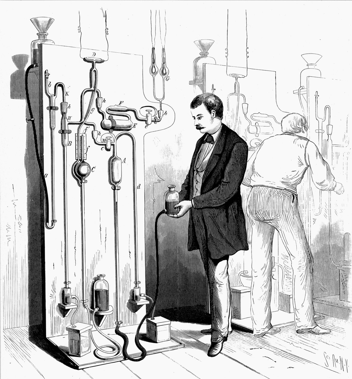 Fremstilling af Edison-pærer, 1880 af Unbekannt