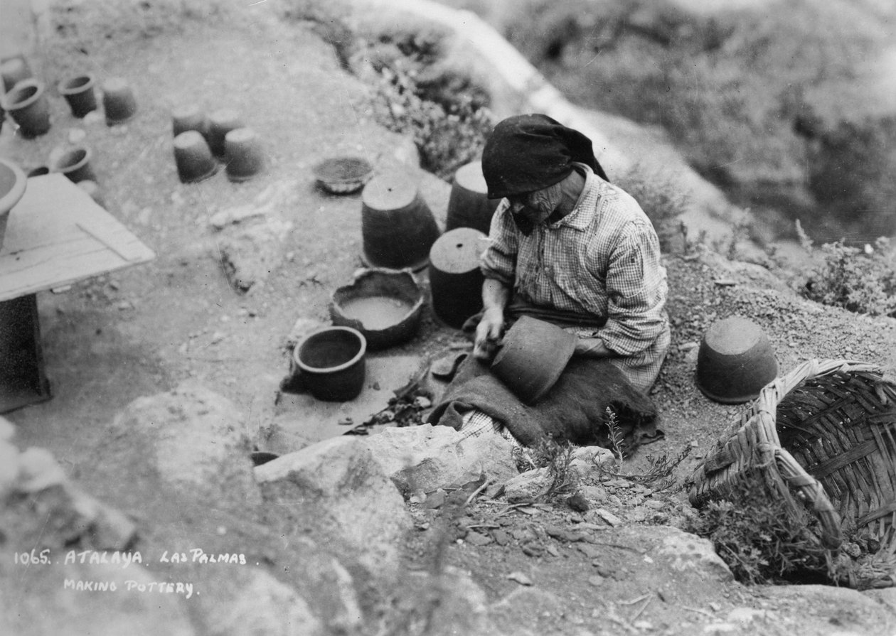 Fremstilling af keramik, Atalaya, Las Palmas, Gran Canaria, Kanariske Øer, Spanien, c1920