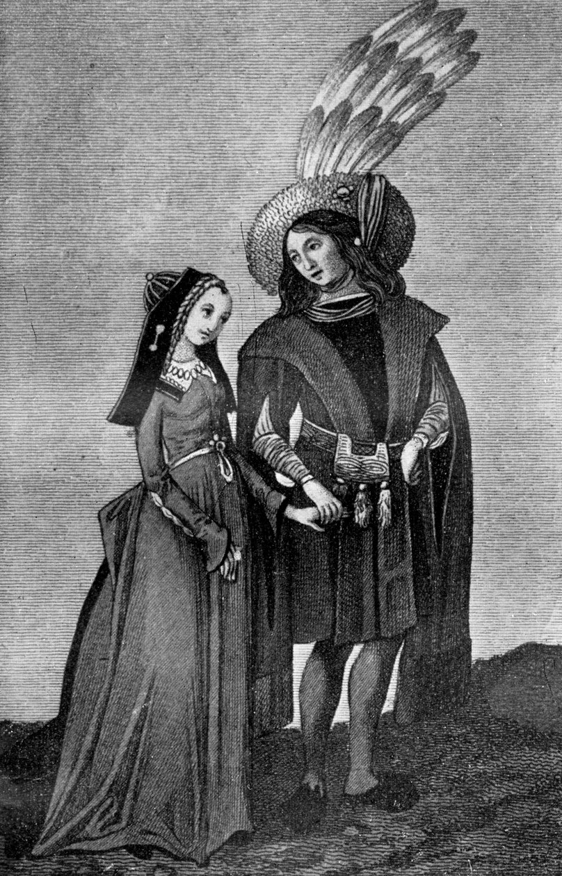 Mandlig og kvindelig kostume, slutningen af det 15.-begyndelsen af det 16. århundrede, 1910 af Unbekannt