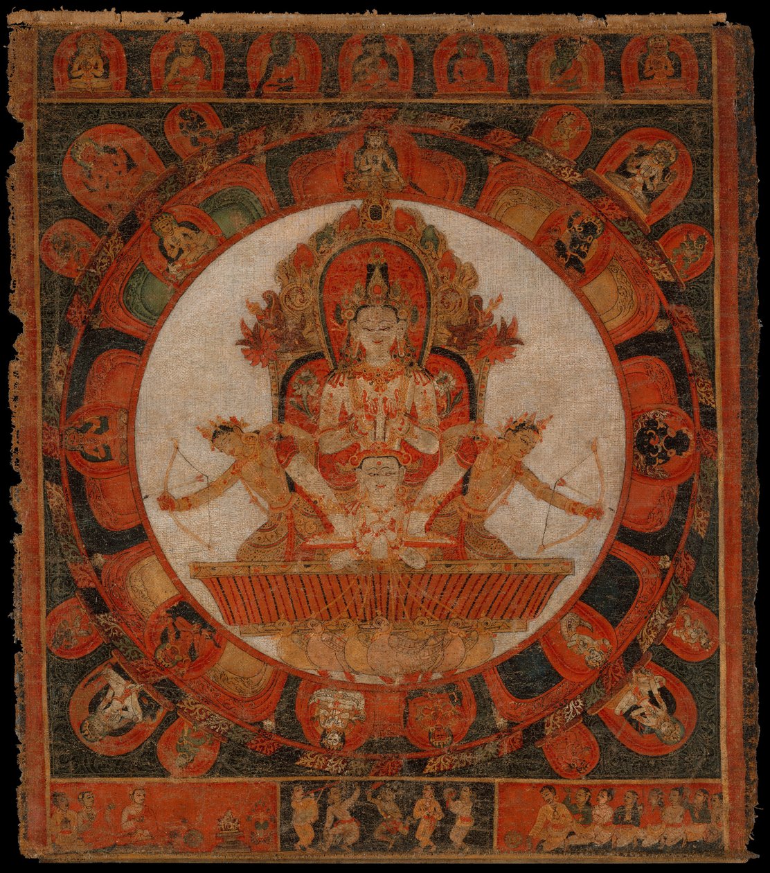 Mandala af Chandra, Månens Gud, slutningen af det 14.-begyndelsen af det 15. århundrede. af Unbekannt