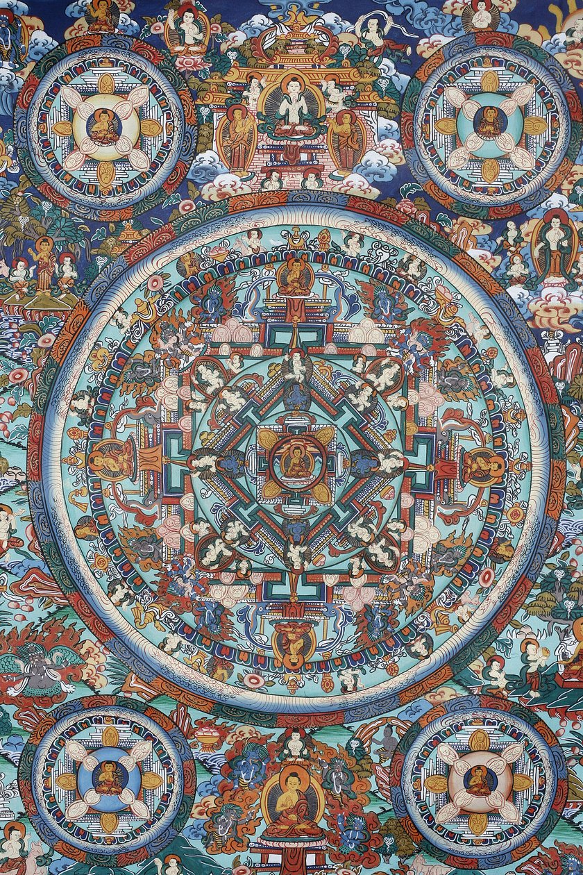 Mandalo Tibetan Thangka, Bhaktapur, Nepal af Unbekannt
