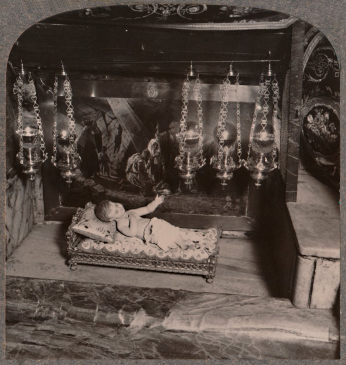 Kristi krybbe, Fødselskirken, Betlehem, ca. 1900 af Unbekannt