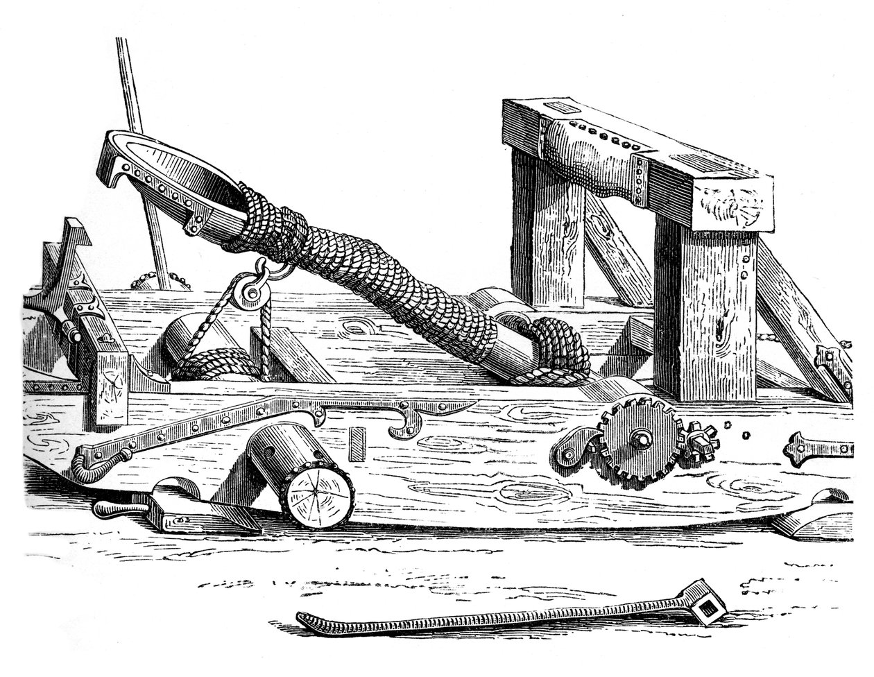 Mangonel, en krigsmotor i det 15. århundrede, 1870 af Unbekannt