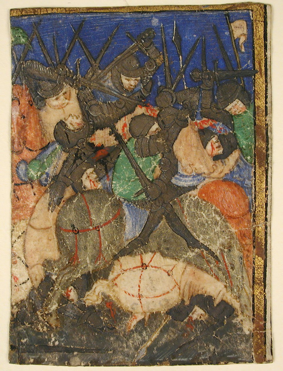 Manuskriptudskæring, der viser en scene fra den hebraiske skrift, ... Kong Davids liv, ca. 1400. af Unbekannt