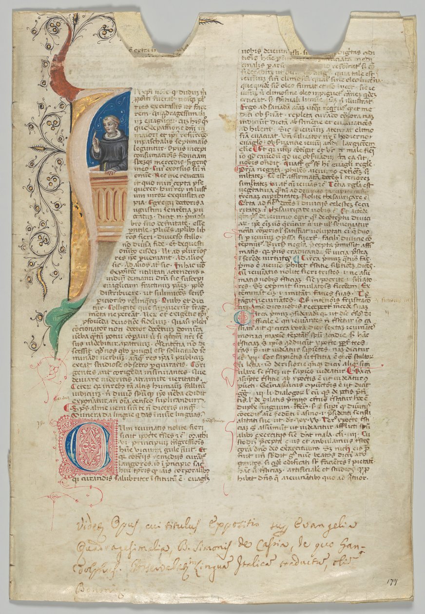 Manuskriptblad, italiensk, 1300-tallet. af Unbekannt