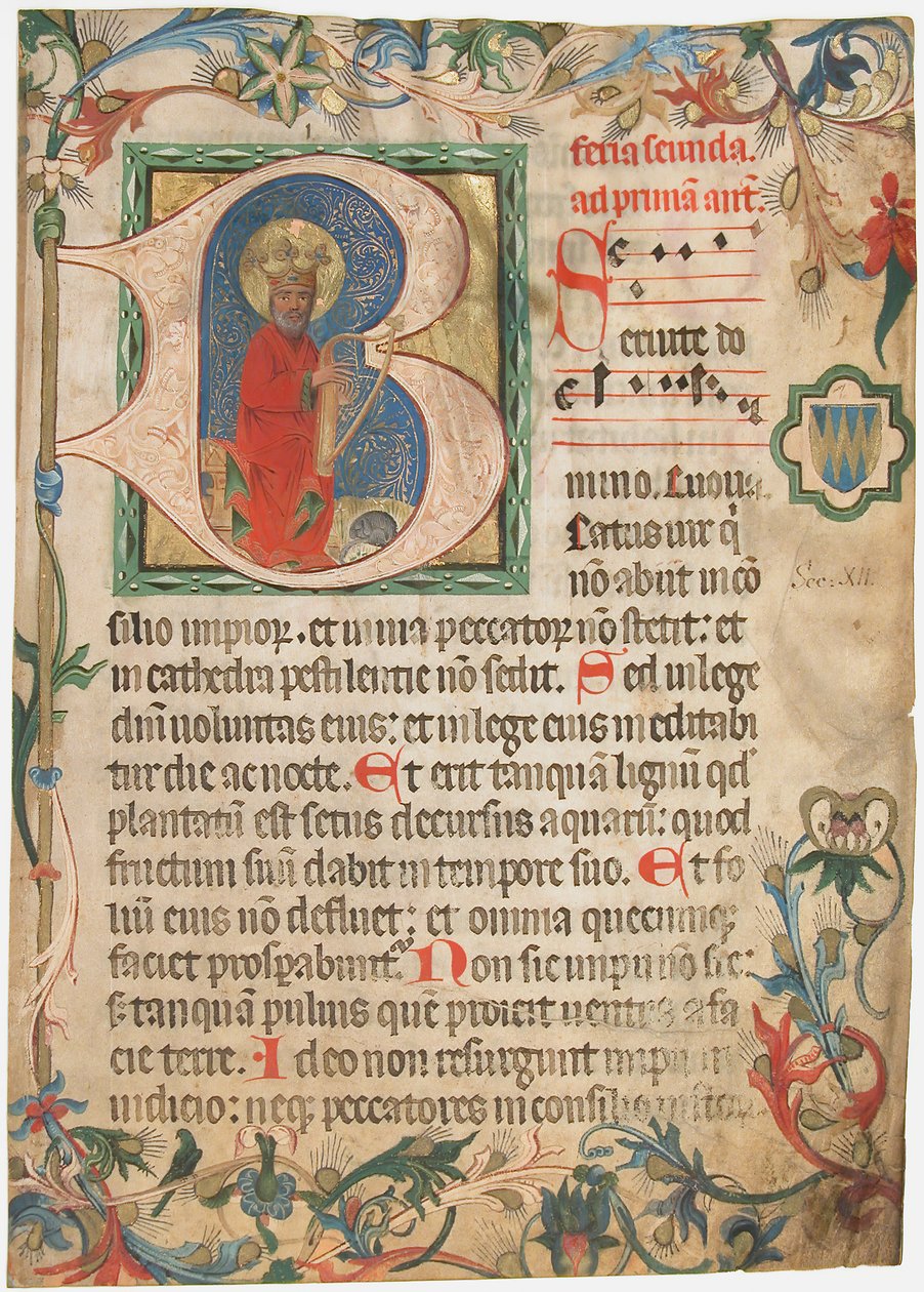 Manuskriptblad fra et Missal, østrigsk, slutningen af det 15. århundrede. af Unbekannt