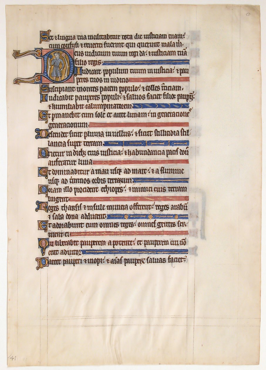 Manuskriptblad fra en kongelig psalter, britisk, 1200-tallet. af Unbekannt