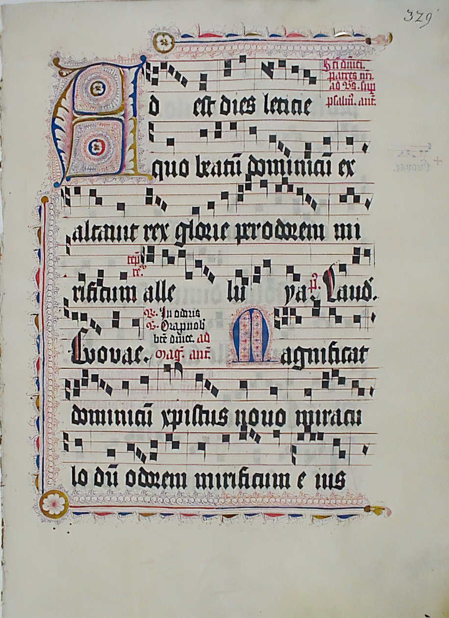Manuskriptblad med Initial A, fra et antifonarium, tysk, andet kvartal 1400-tallet. af Unbekannt