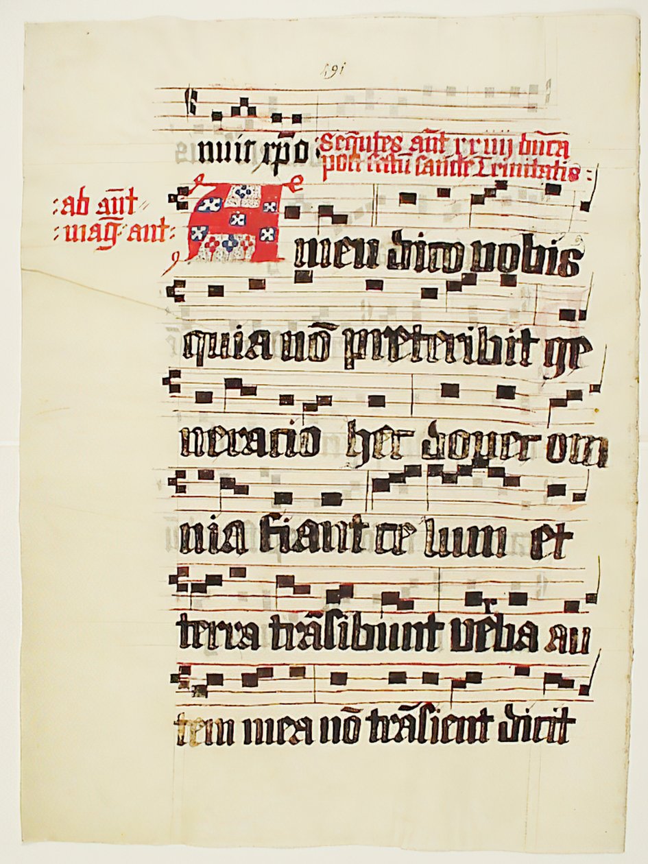 Manuskriptblad med Initial A, fra et antifonarium, tysk, andet kvartal 1400-tallet. af Unbekannt