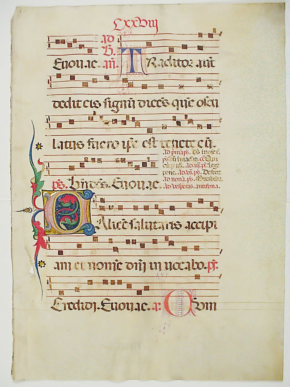 Manuskriptblad med initial C, fra et antifonarium, italiensk, 1400-tallet. af Unbekannt