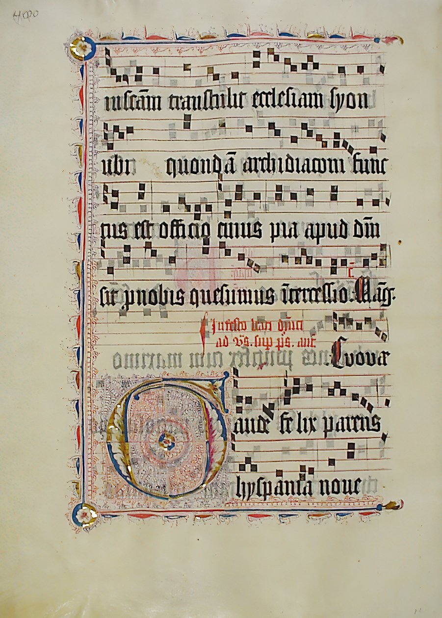 Manuskriptblad med initial G, fra et antifonarium, tysk, andet kvartal 1400-tallet. af Unbekannt