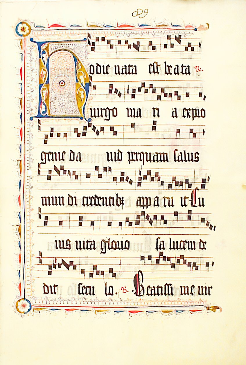 Manuskriptblad med initial H, fra et antifonarium, tysk, andet kvartal 1400-tallet. af Unbekannt