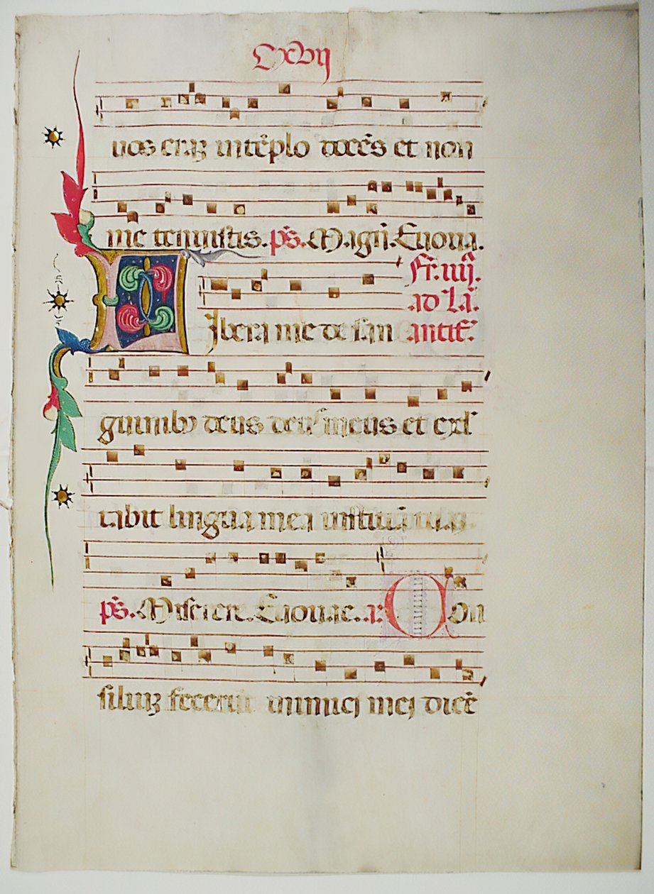 Manuskriptblad med initial L, fra et antifonarium, italiensk, 1400-tallet. af Unbekannt