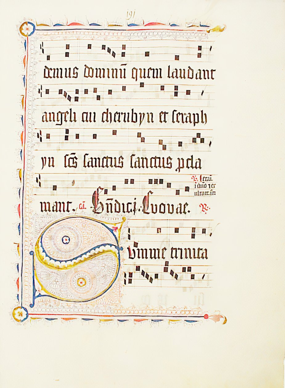 Manuskriptblad med initial S, fra et antifonarium, tysk, andet kvartal 1400-tallet. af Unbekannt