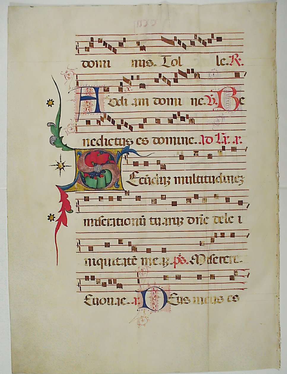 Manuskriptblad med initial S, fra et antifonarium, italiensk, 1400-tallet. af Unbekannt