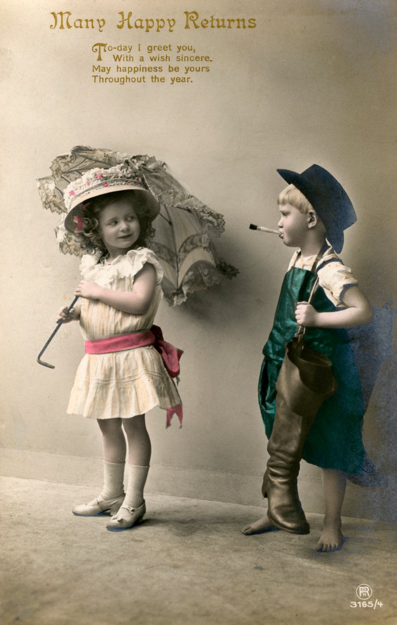Mange tillykke, fødselsdagskort, c1900-1929 af Unbekannt