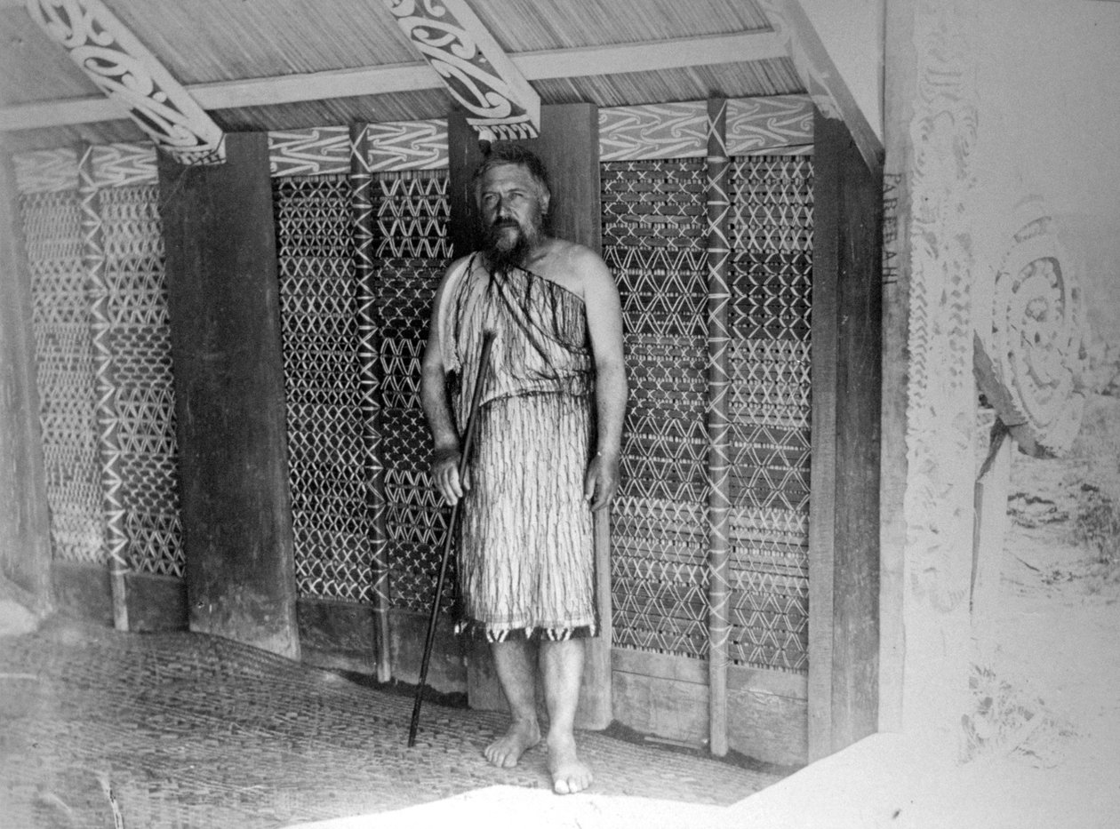 Maori fælles hytte, New Zealand, 1899 af Unbekannt
