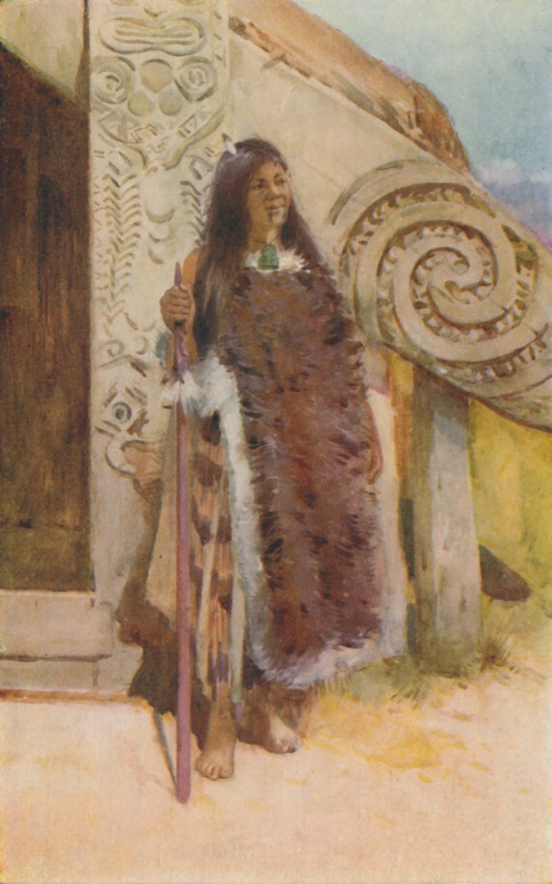 Maori i indfødt kostume, 1924 af Unbekannt