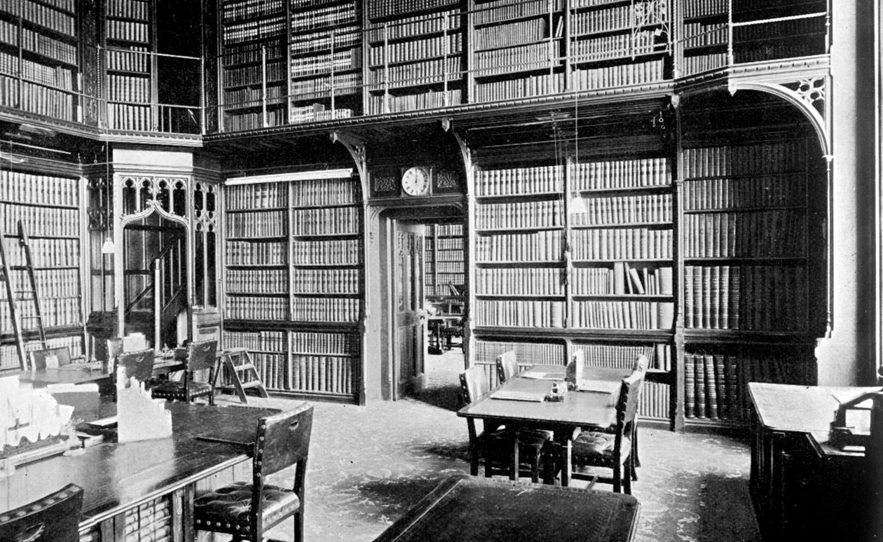 Kortværelse, House of Commons Library, Palace of Westminster, London, c1905 af Unbekannt