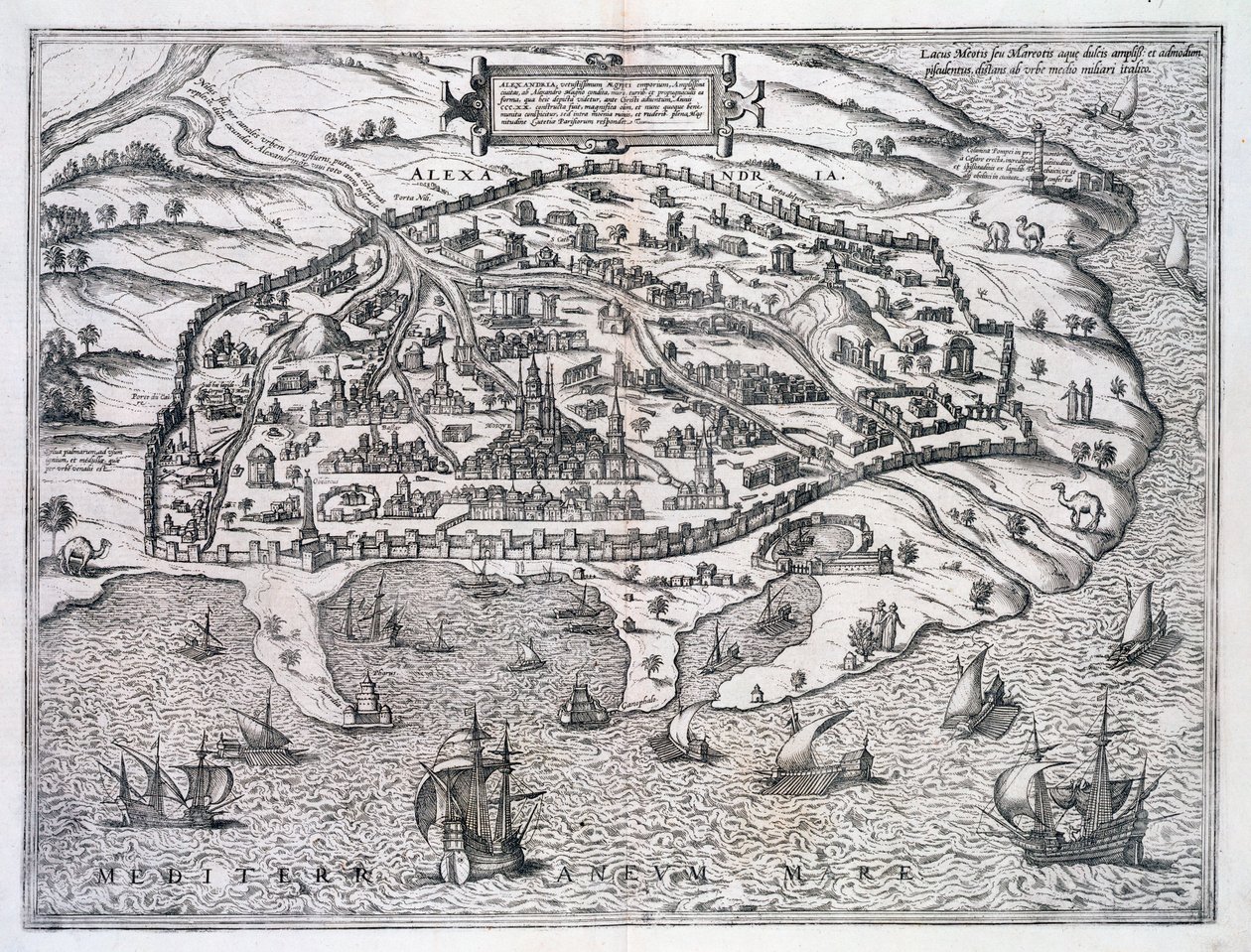 Kort over Alexandria, Egypten, c1625 af Unbekannt