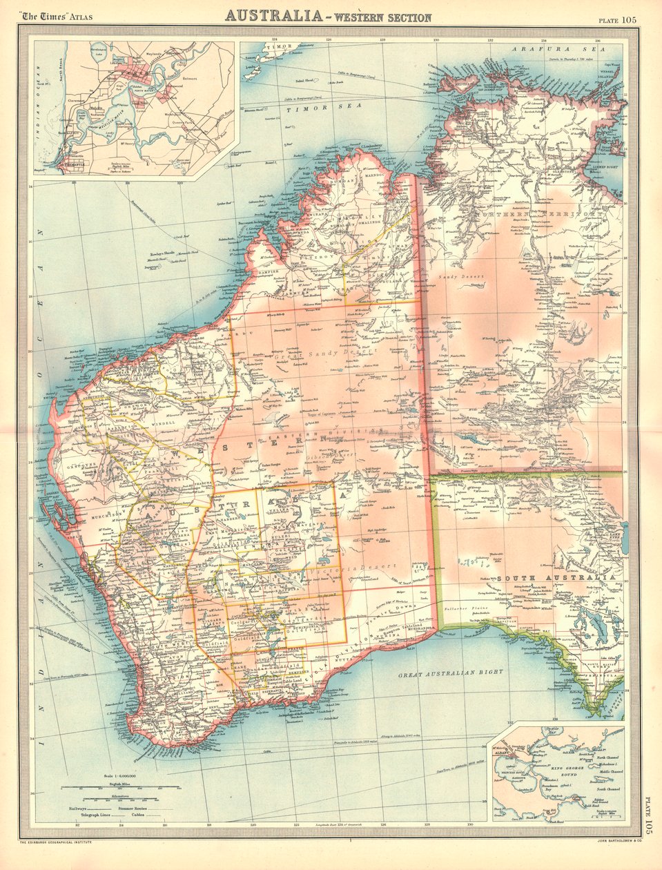 Kort over Australien - Western Section af Unbekannt