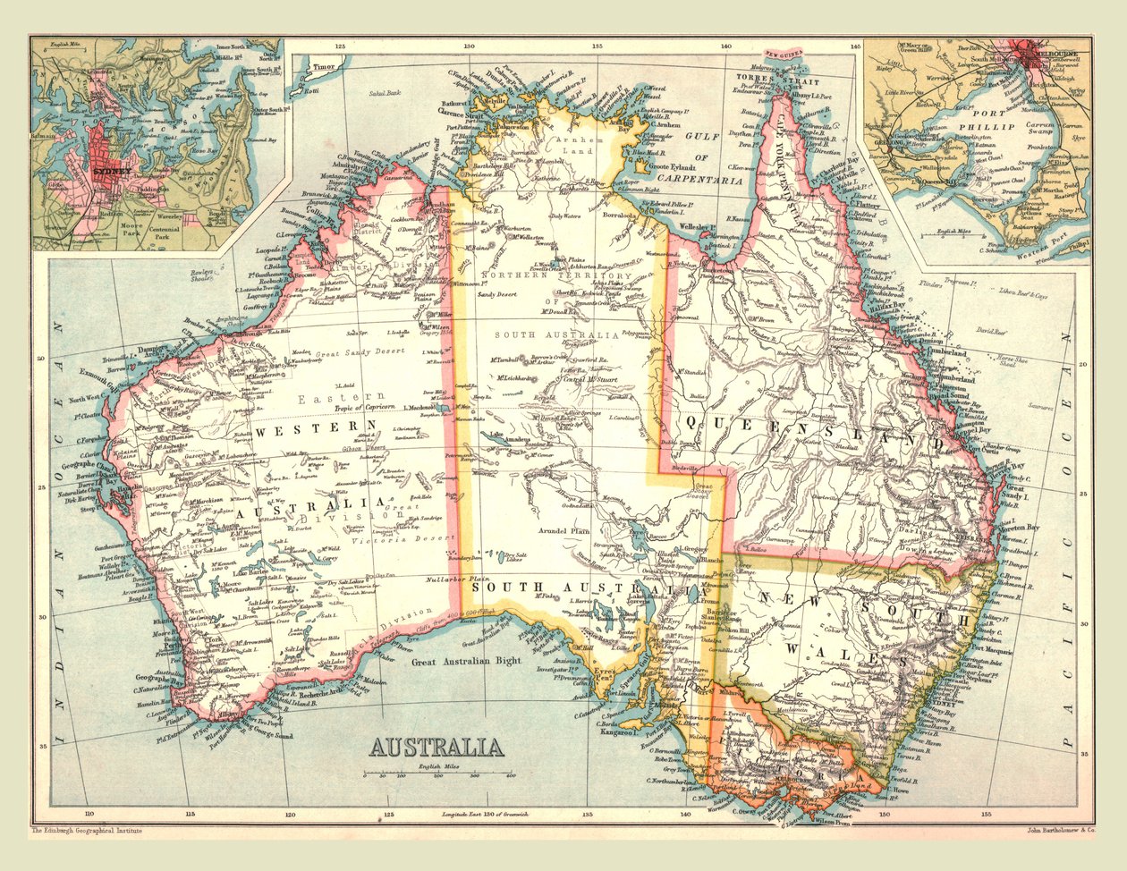 Kort over Australien, 1902. af Unbekannt