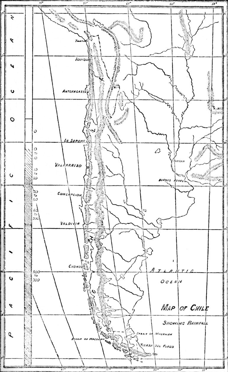 Kort over Chile, 1911 af Unbekannt