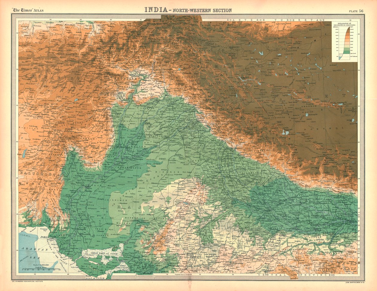 Kort over Indien - North Western Section af Unbekannt