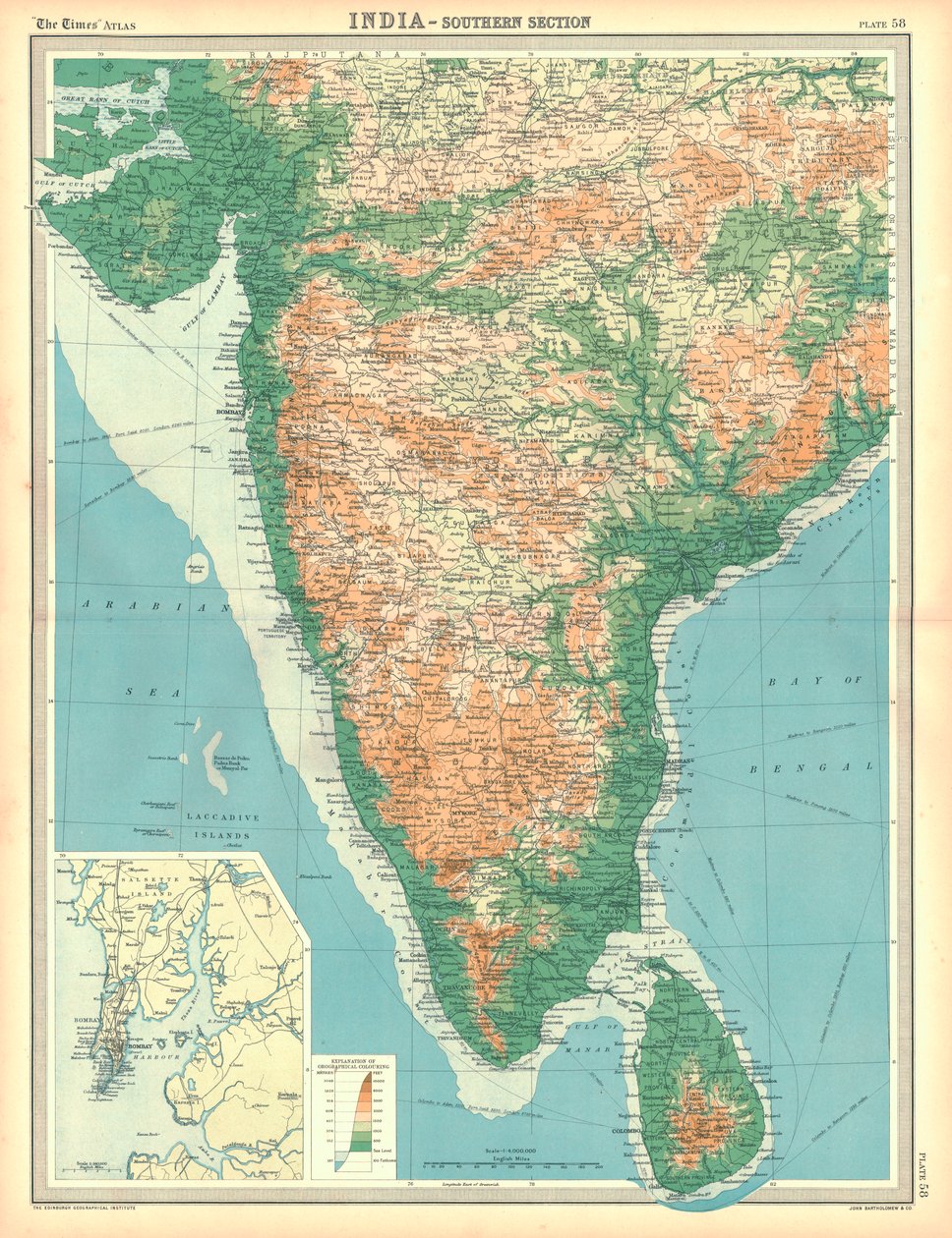 Kort over Indien - det sydlige afsnit af Unbekannt