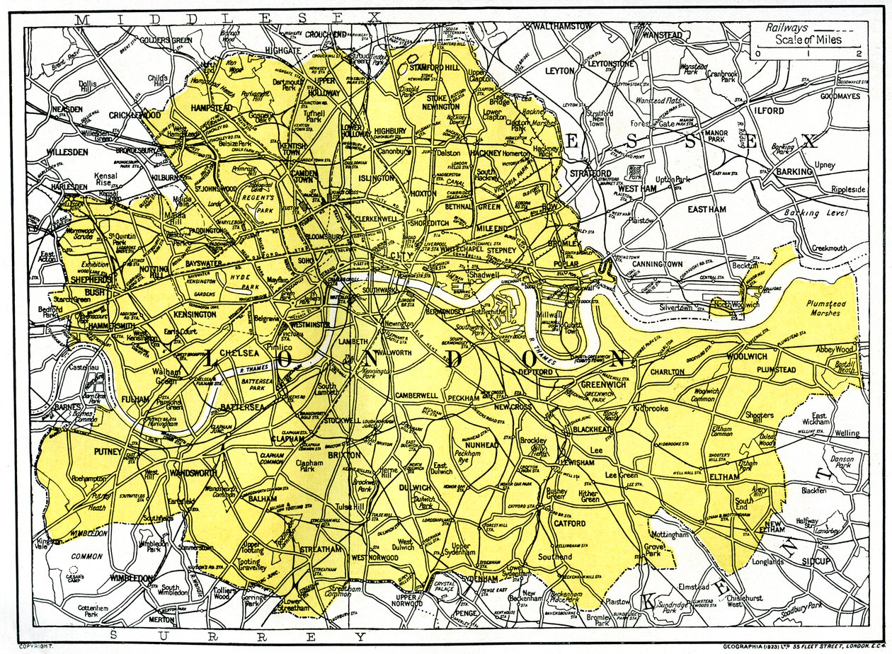 Kort over London, 1924-1926 af Unbekannt