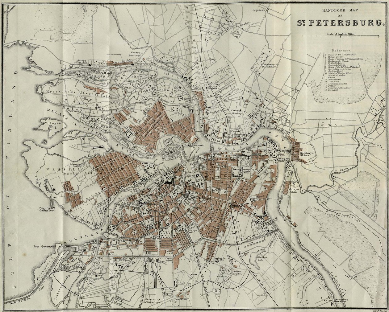 Kort over Petersborg, 1893 af Unbekannt