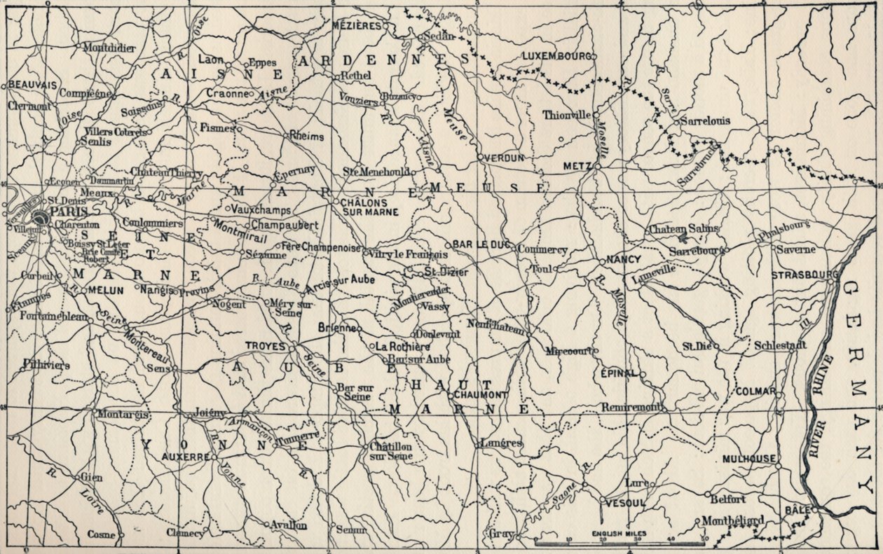 Kort over operationsområdet i 1814, 1896 af Unbekannt