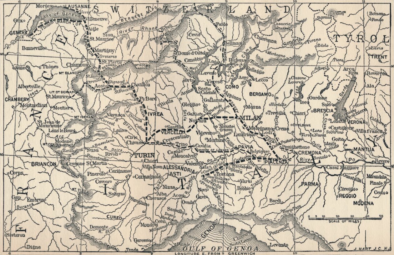 Kort over Marengo-kampagnen, 1800, 1896 af Unbekannt