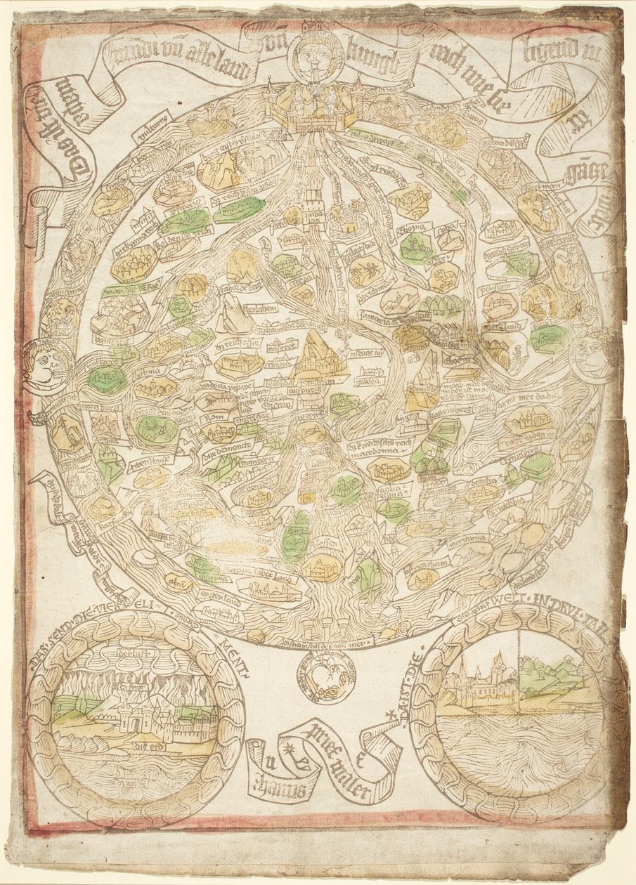 Kort over verden, ca. 1480. af Unbekannt