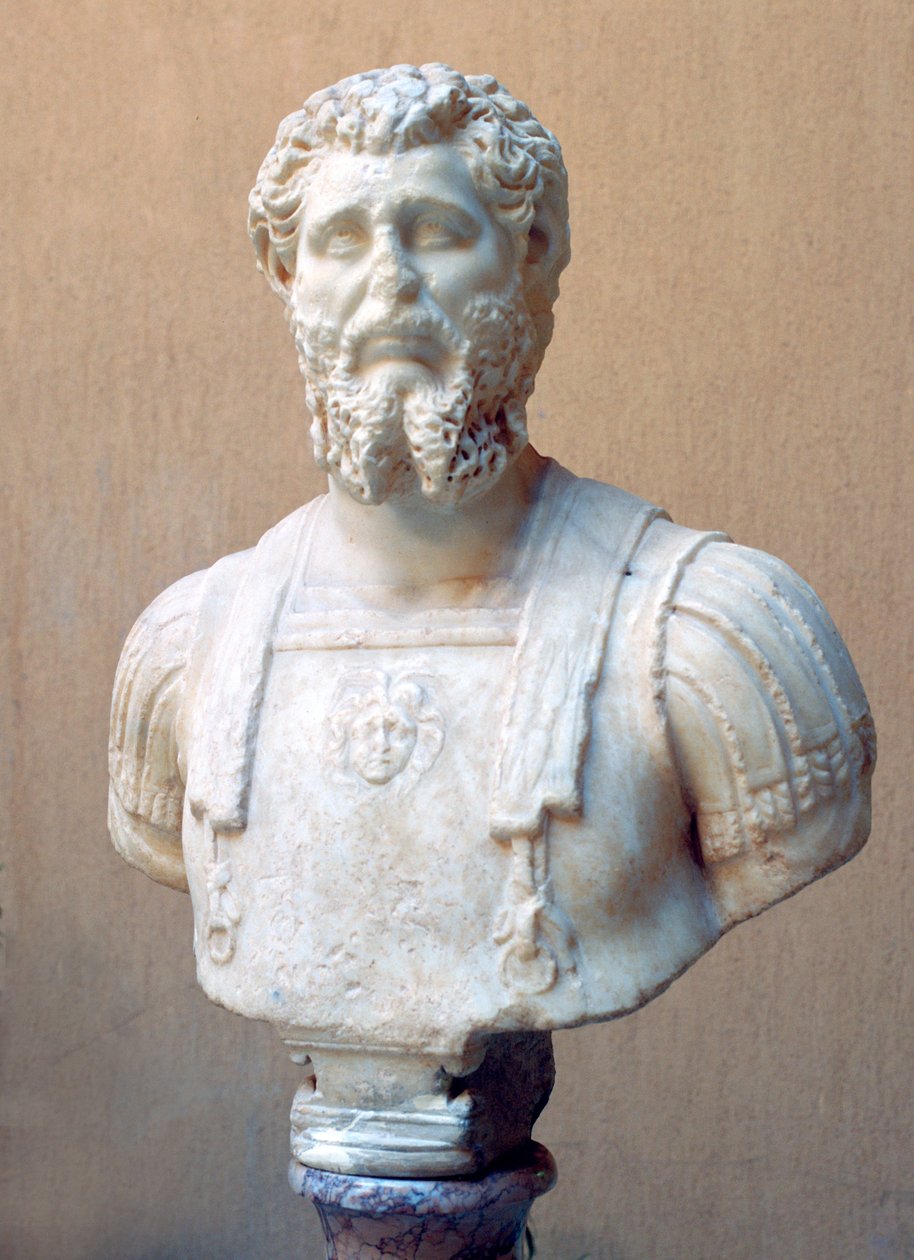 Marmorbuste af romersk kejser Lucius Septimius Severus af Unbekannt
