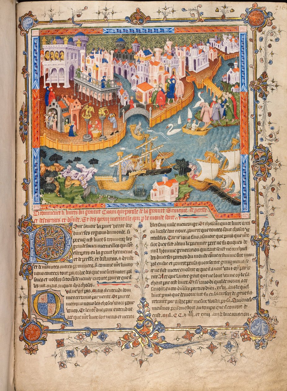 Marco Polos afgang fra Venedig i 1271 Fra Marco Polos Travels, ca 1400 af Unbekannt