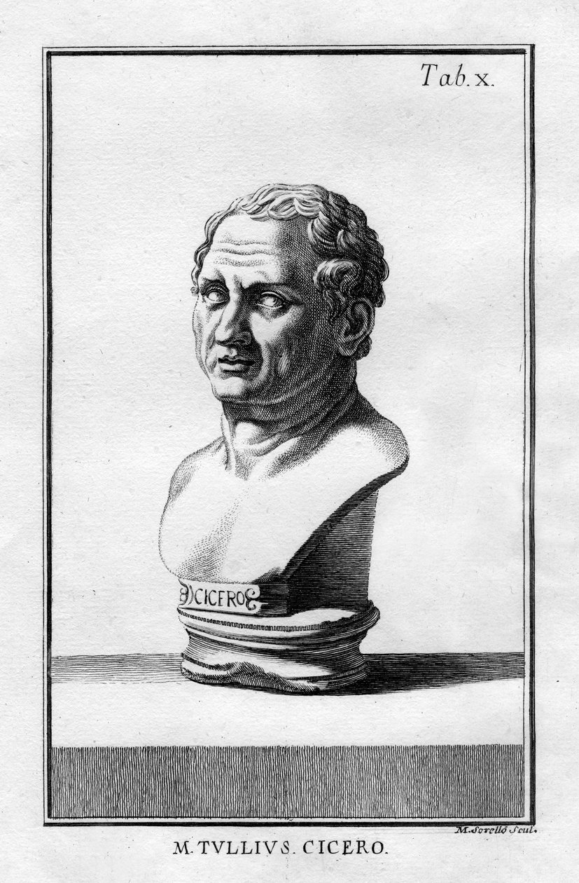 Marcus Tullius Cicero, romersk lærd, forfatter og statsmand fra det 1. århundrede f.Kr af Unbekannt