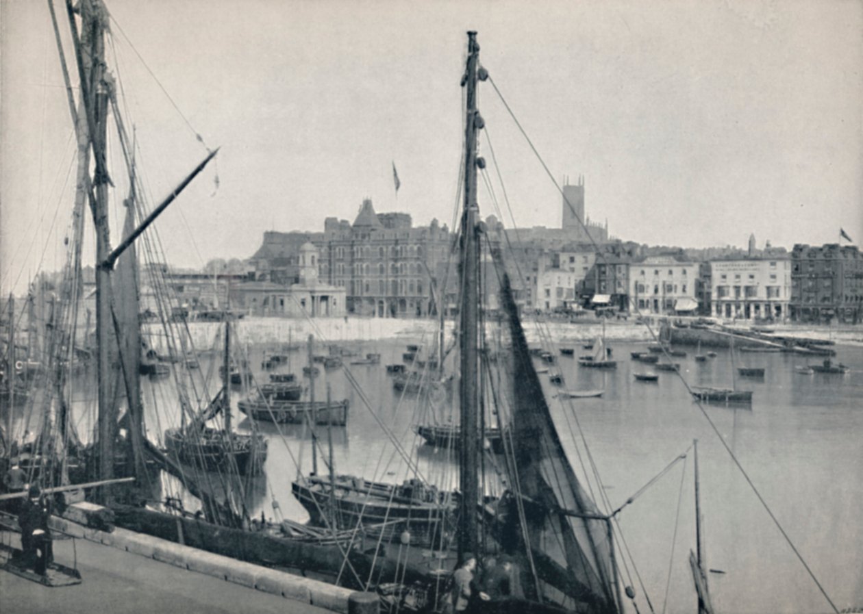 Margate - Havnen og anløbsbroen, 1895 af Unbekannt