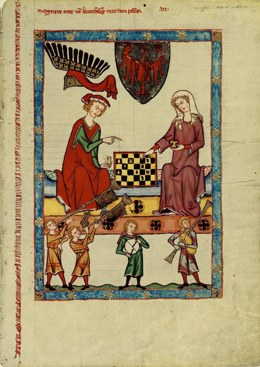 Markgreve Otto IV af Brandenburg spiller skak fra Codex Manesse, mellem 1305 og 1340 af Unbekannt