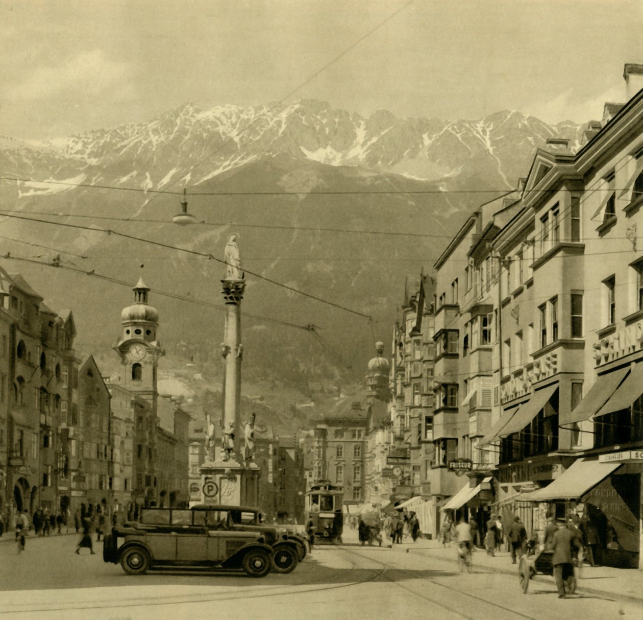 Maria-Theresien-Strasse, Innsbruck, Tyrol, Østrig, c1935. af Unbekannt