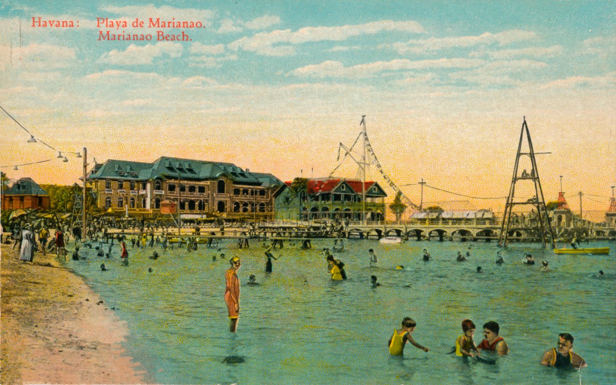 Marianao Badestrand, Havana, Cuba, c1910 af Unbekannt