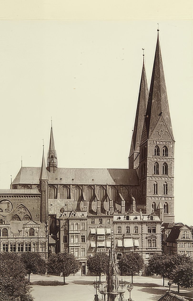 Marienkirche i Lübeck. Omkring 1900 af Unbekannt