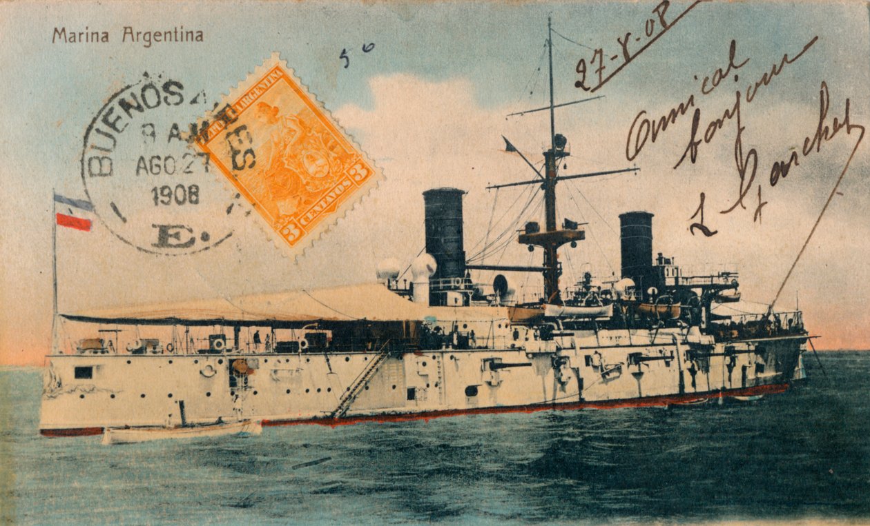 argentinske flåde. Slagskib, Belgrano, c1908 af Unbekannt