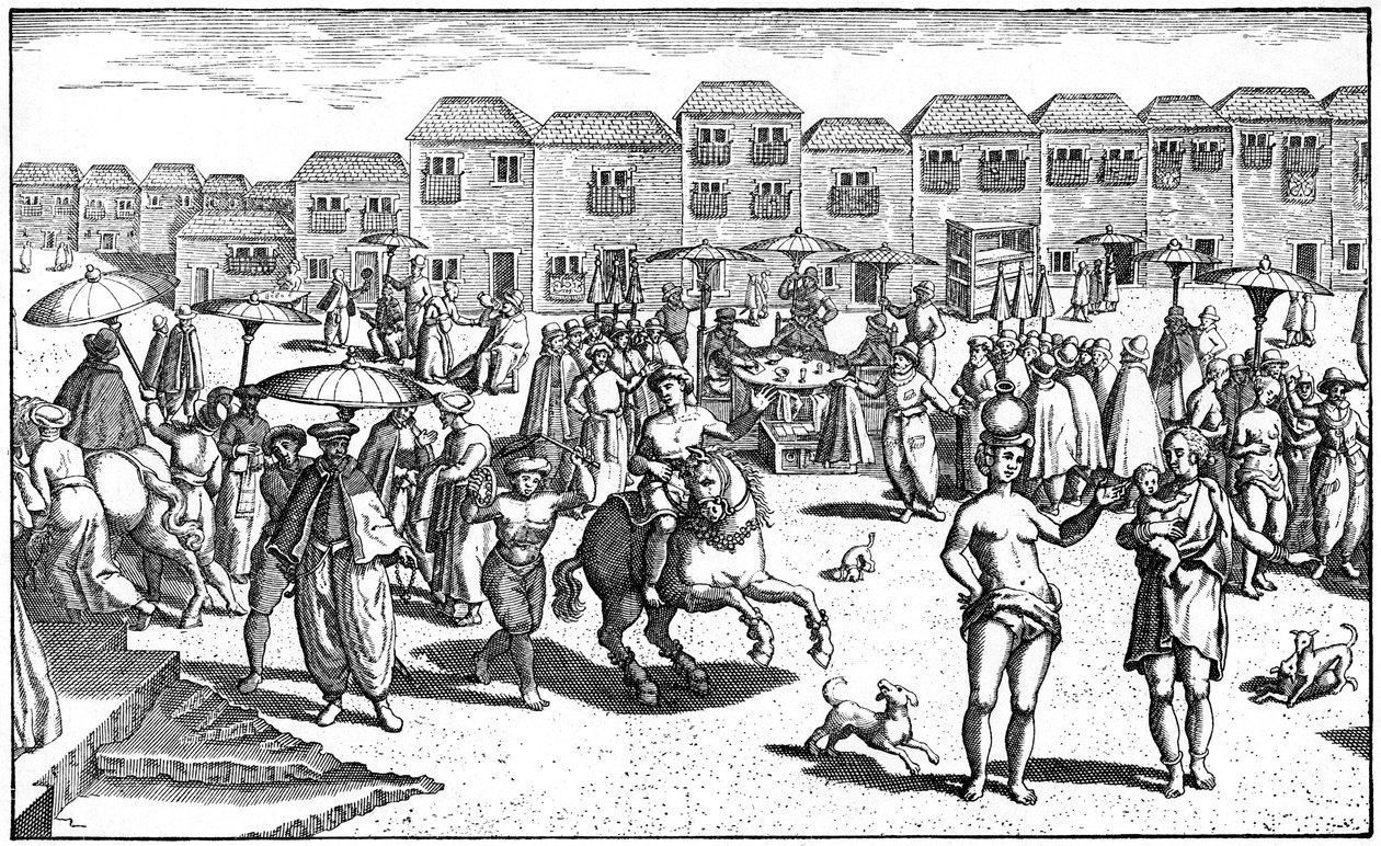Marked i Goa, Indien, 1599 af Unbekannt