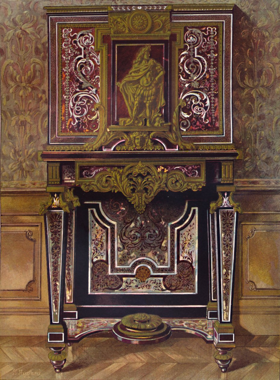 Marquery-skab med dekoration i forgyldt bronze, af AndrÚ Charles Boule, 1903 af Unbekannt