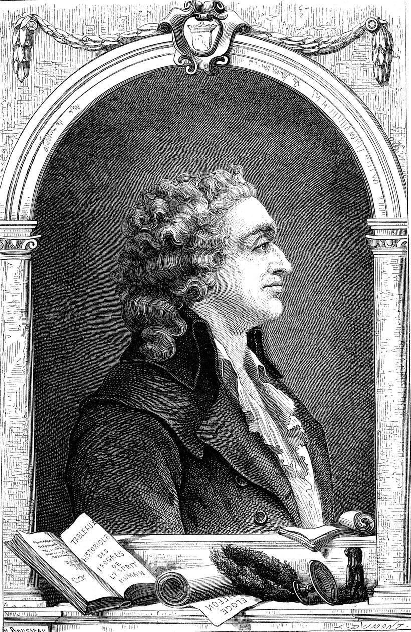 Marquis de Condorcet 1743-1798, fransk oplysningsfilosof og sociolog, 1874 af Unbekannt