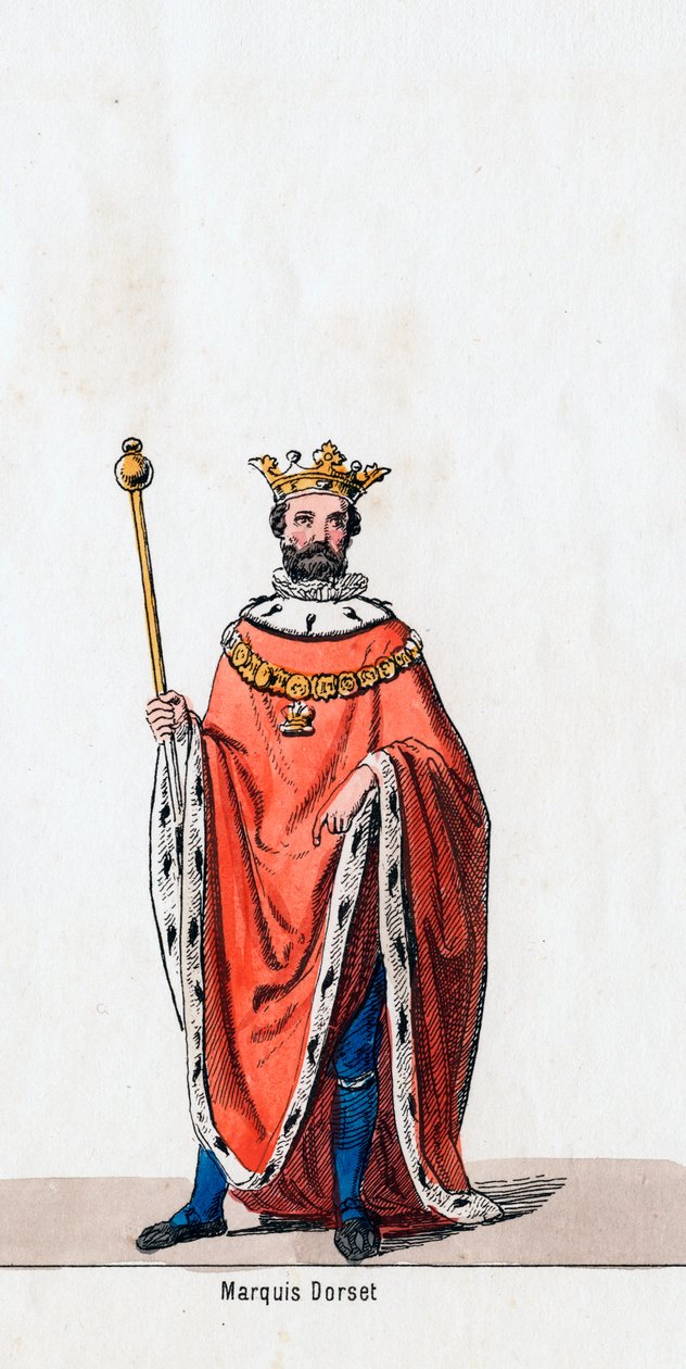 Marquis of Dorset, kostumedesign til Shakespeares skuespil, Henry VIII, 1800-tallet af Unbekannt