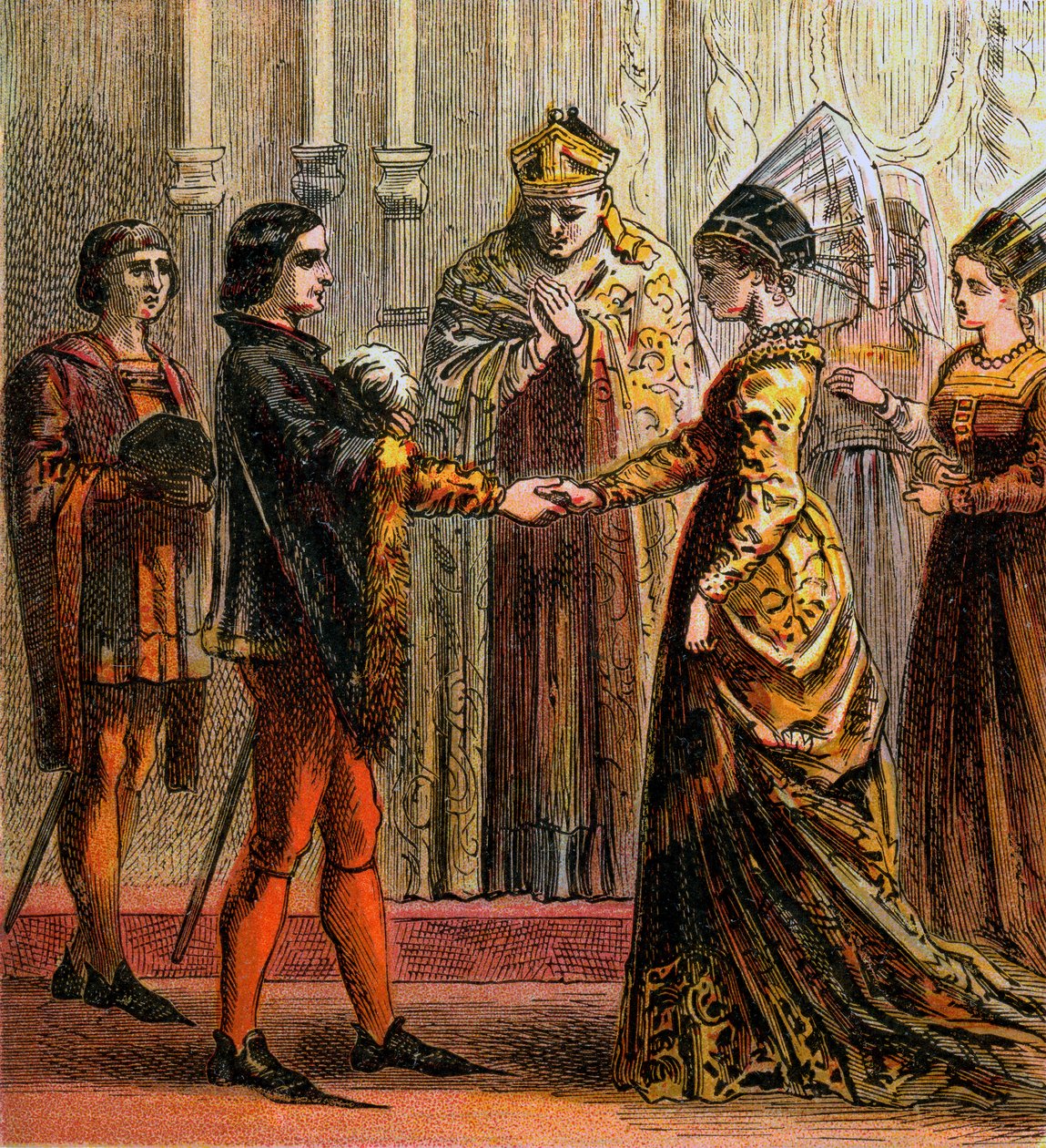 Ægteskab med Henrik V, 1420, c1850 af Unbekannt