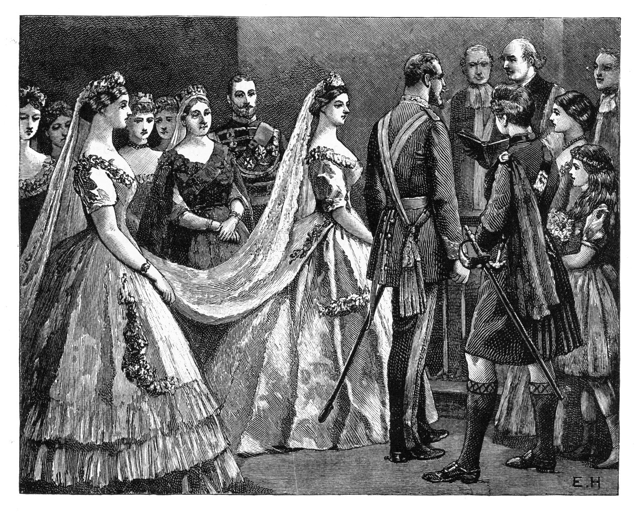 Ægteskab mellem prinsesse Helena og prins Christian, 5. juli 1866 slutningen af det 19. århundrede af Unbekannt